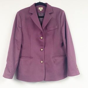 LL Bean Cashmere Wool Blend Plum Blazer